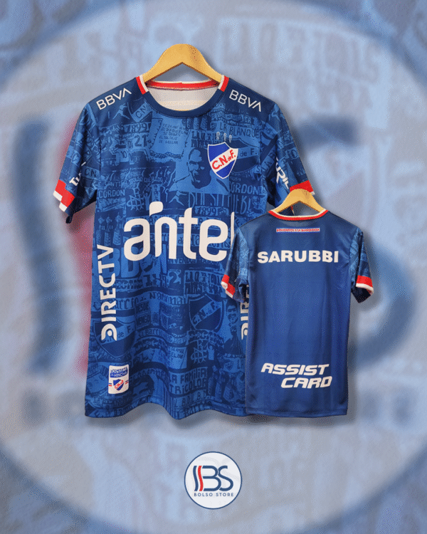 Camiseta Futbol Azul 2025 Adulto + Nombre + Numero Replica
