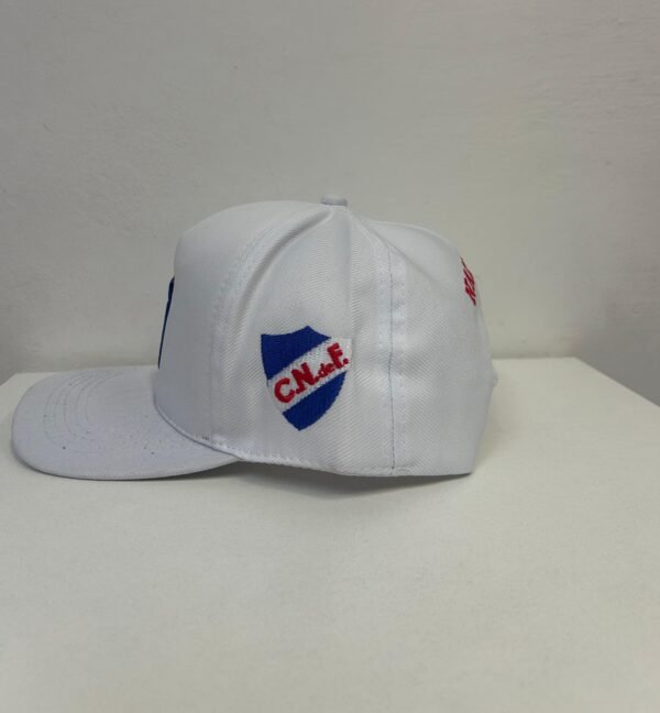 Gorro Visera Tela Blanco N Azul - Imagen 3