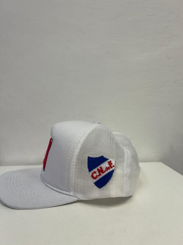 Gorro Visera Rejilla Blanco N Roja - Imagen 2