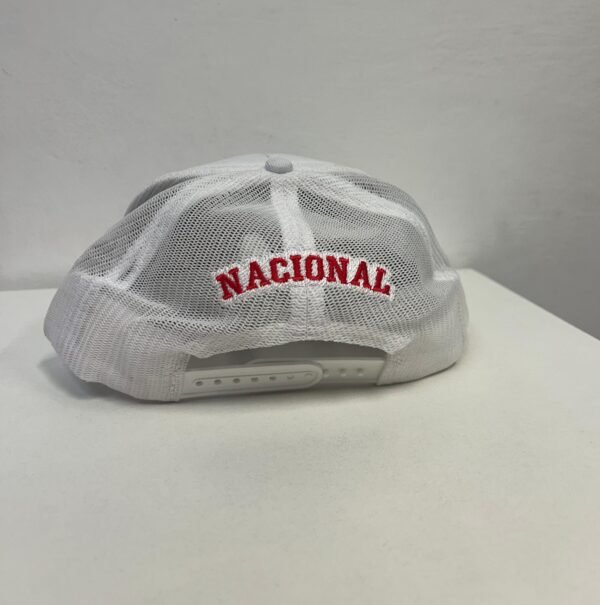 Gorro Visera Rejilla Blanco N Roja - Imagen 4