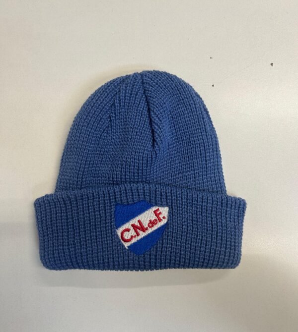 Gorro De Lana Tejido Azul Piedra