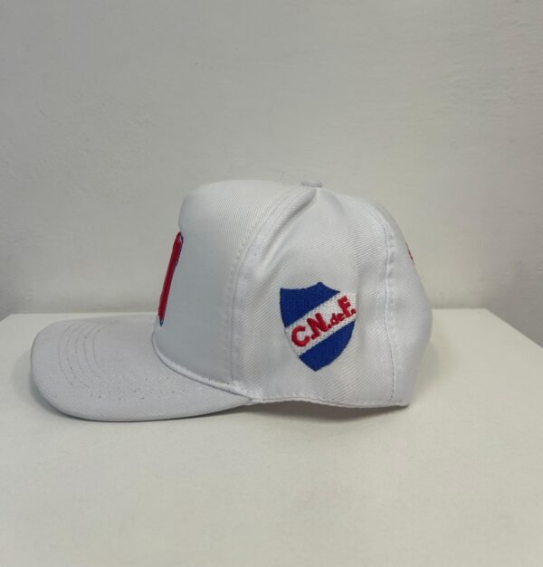 Gorro Visera Tela Blanco N Roja - Imagen 3