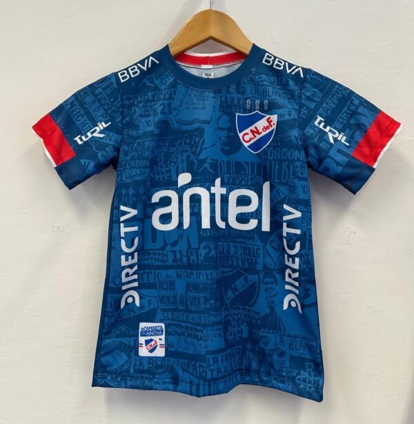 Camiseta Nacional Futbol Azul 2025 Niño + Nombre + Numero Replica