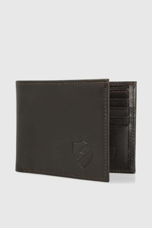 Billetera 100% cuero chocolate - simple