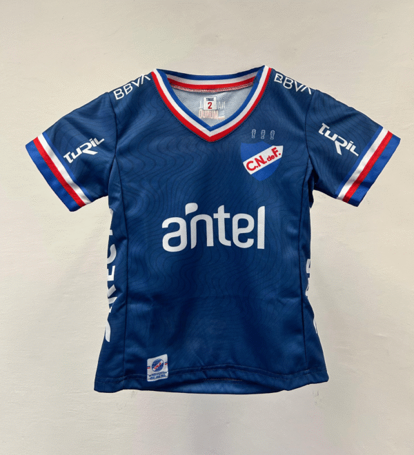 Camiseta Futbol Azul 2025 Niño + Nombre + Numero Replica