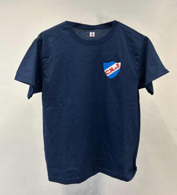 Remera Azul Marino Escudo Bordado Niño